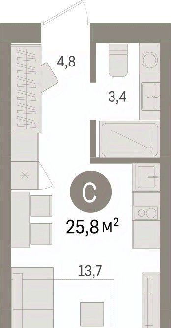 квартира г Тюмень р-н Центральный ул Мысовская 26к/1 фото 1