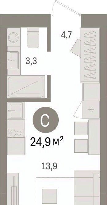 квартира г Тюмень р-н Центральный ул Мысовская 26к/1 фото 1