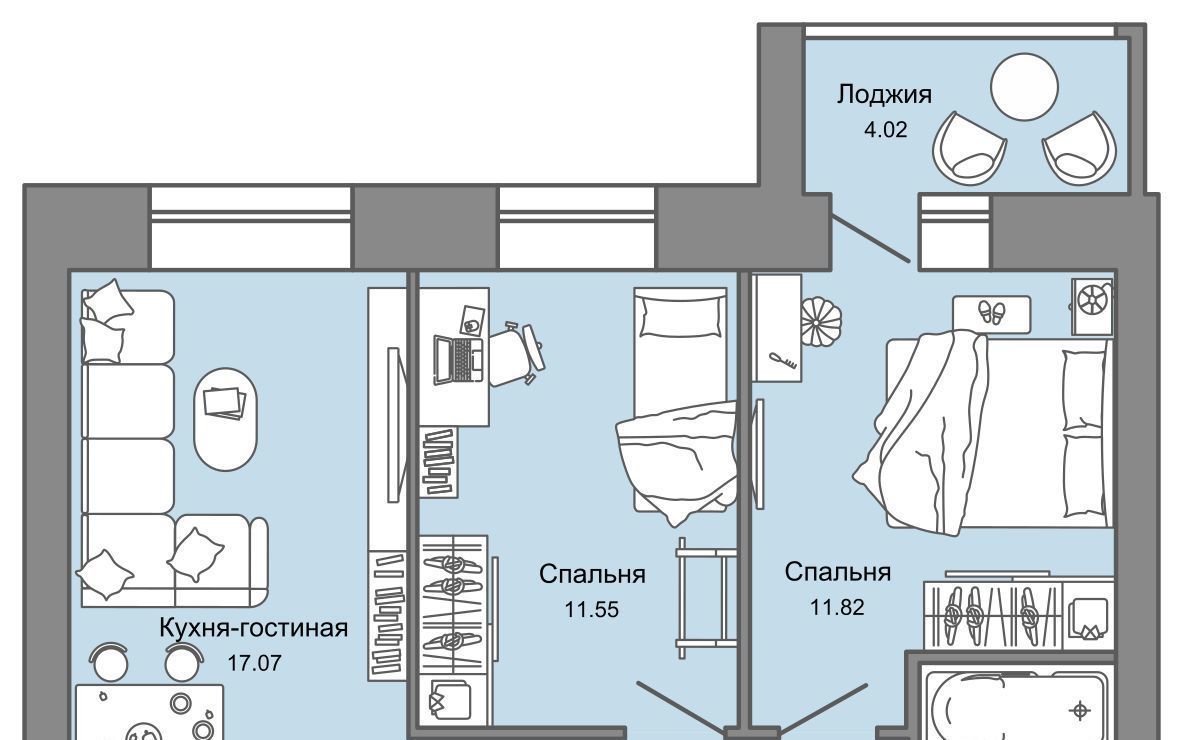 квартира г Ульяновск р-н Заволжский Новый Город ЖК Центрополис 5 Центральный кв-л фото 1