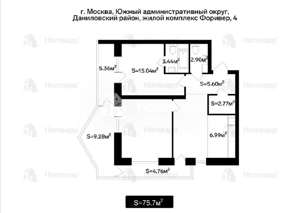 квартира г Москва метро Автозаводская ЖК Форивер, 4 фото 1