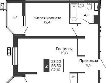 квартира г Краснодар р-н Карасунский ЖК «Сказка Град» фото 1