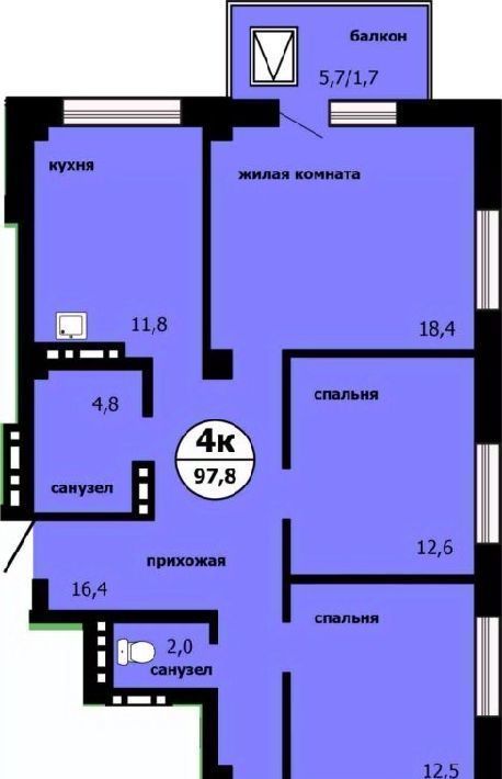 квартира г Красноярск р-н Свердловский Тихие зори фото 1