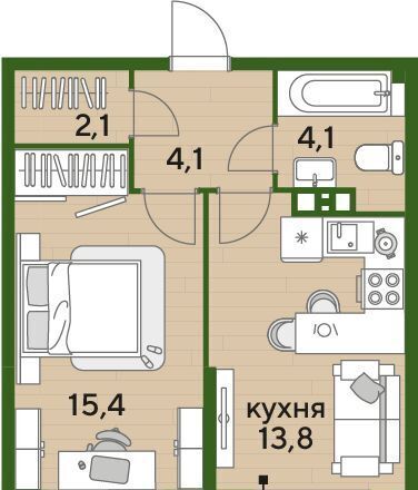 квартира г Краснодар р-н Прикубанский Догма Парк мкр фото 1