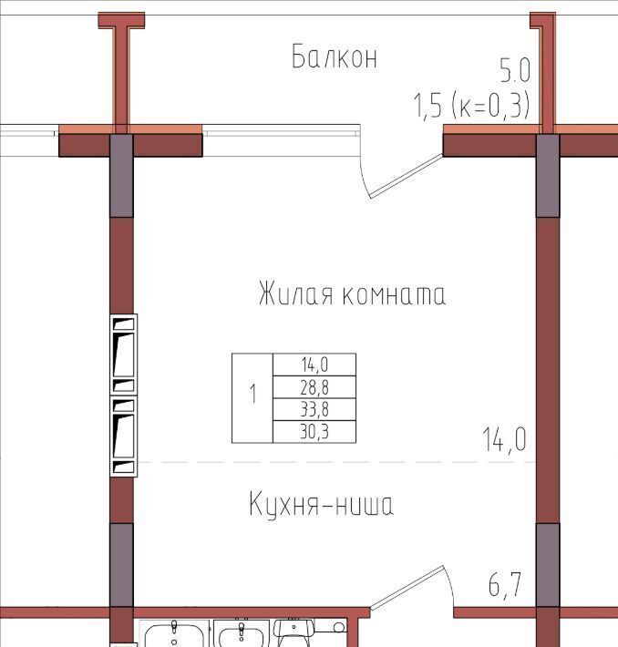 квартира г Калининград р-н Центральный ул Дубовая аллея фото 1