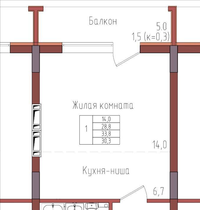 квартира г Калининград р-н Центральный ул Дубовая аллея фото 1