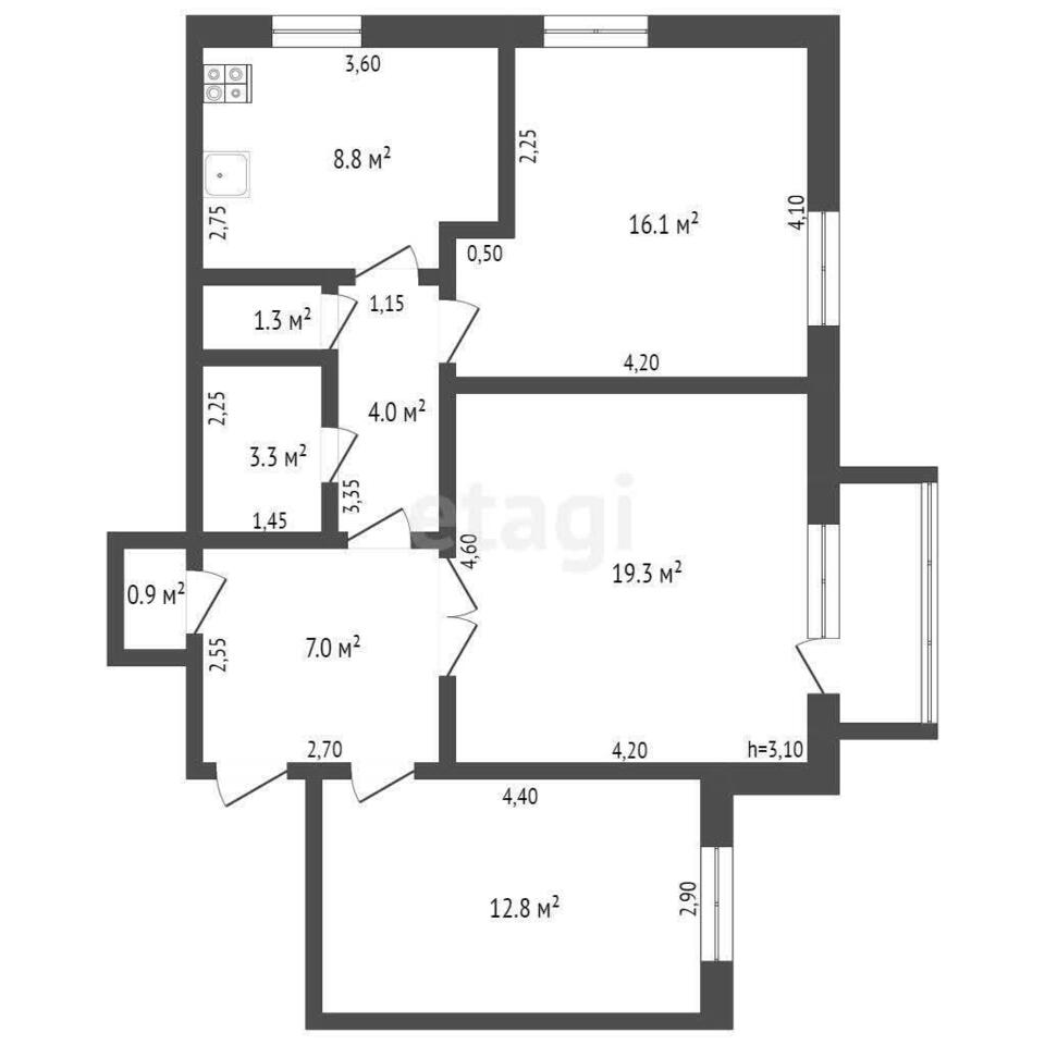 квартира г Березовский ул Карбышева 3 фото 11