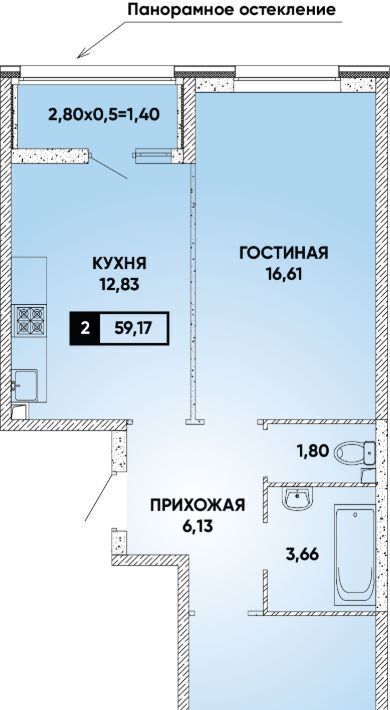 квартира г Краснодар р-н Прикубанский ул им. Петра Феленкова фото 1