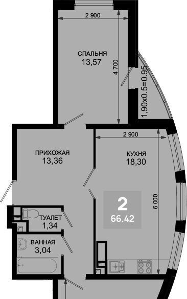 квартира г Краснодар р-н Прикубанский мкр им Петра Метальникова ЖК «Лучший» фото 1