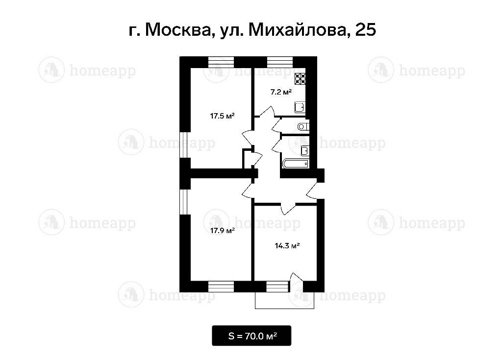квартира г Москва ул Михайлова 25 Плющево МЦД-3 фото 20