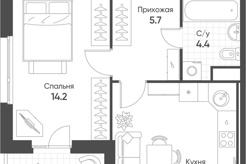 квартира рп Кольцово городской округ Кольцово, жилой комплекс Счастье в Кольцово фото 1