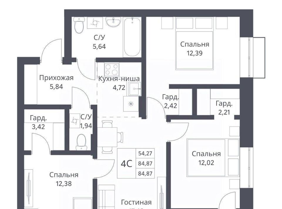 квартира г Новосибирск Заельцовская Северный фото 1