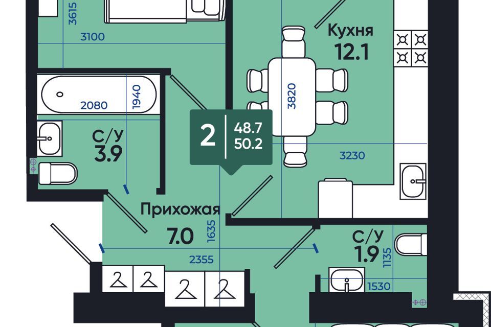 квартира г Батайск ул Олимпийское Кольцо 36к/2 городской округ Батайск фото 1