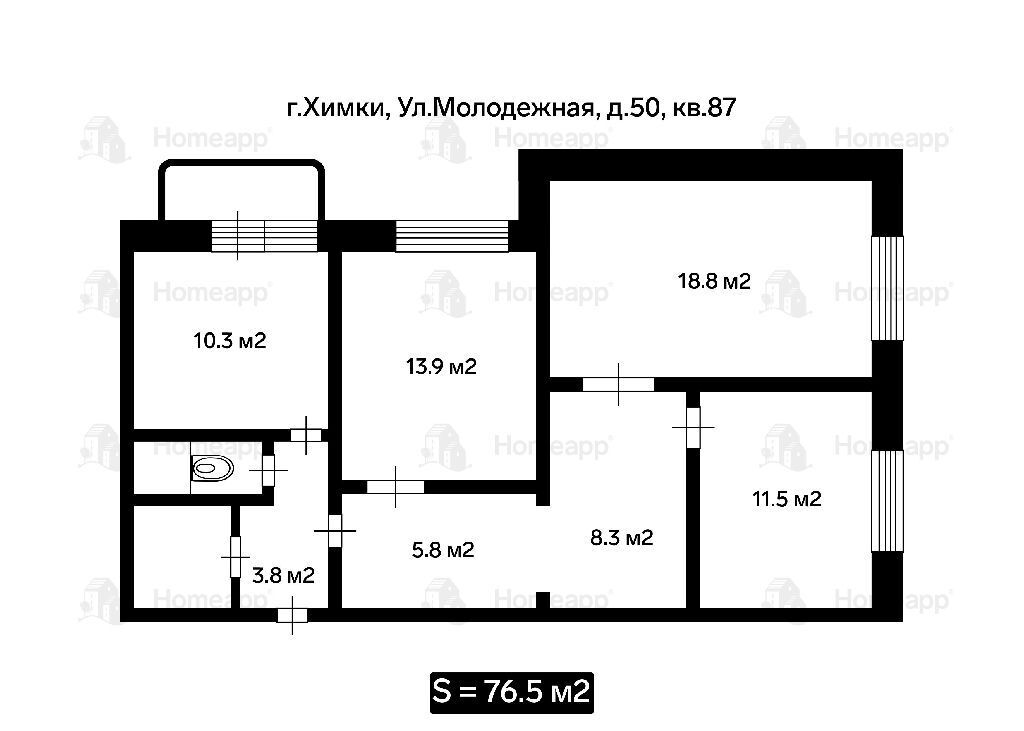 квартира г Химки ул Молодежная 50 Молжаниново МЦД-3 фото 26