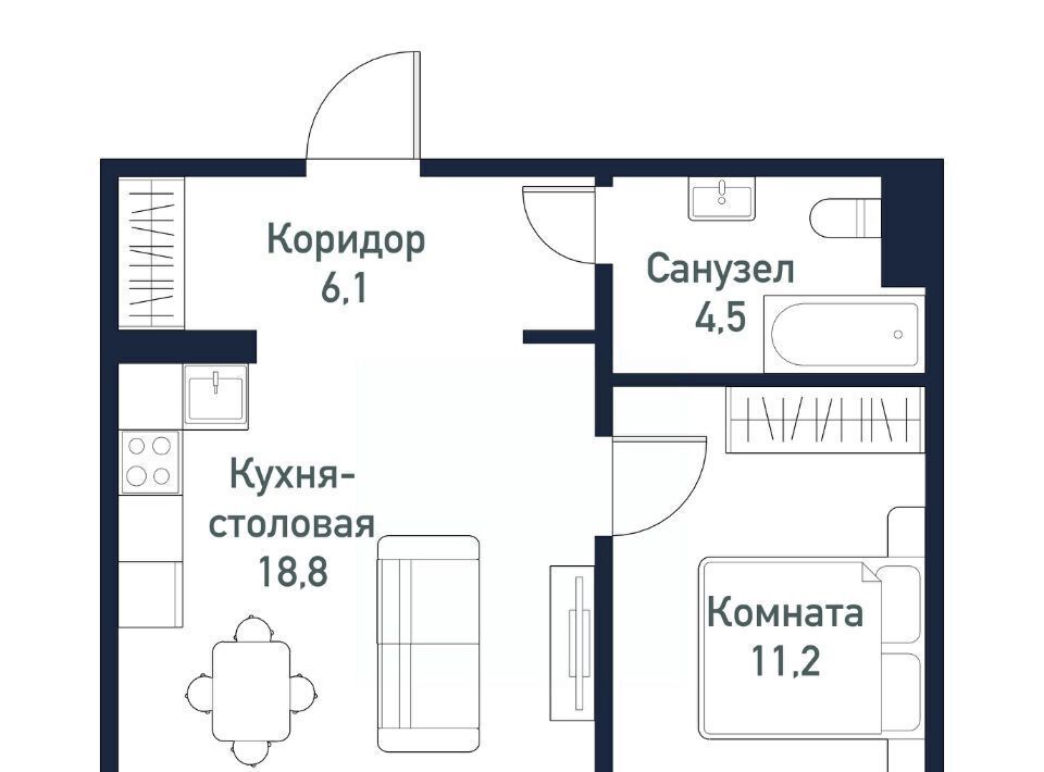 квартира п Западный р-н мкр Притяжение ул имени ефрейтора Потехина 5 Кременкульское с/пос фото 1