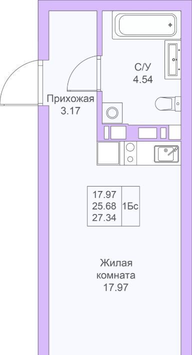 квартира г Казань метро Горки ЖК «Светлая долина» фото 4