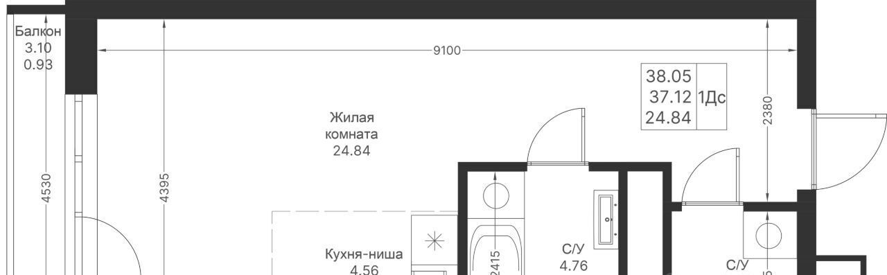 квартира г Казань метро Горки ЖК «Мой ритм» фото 3