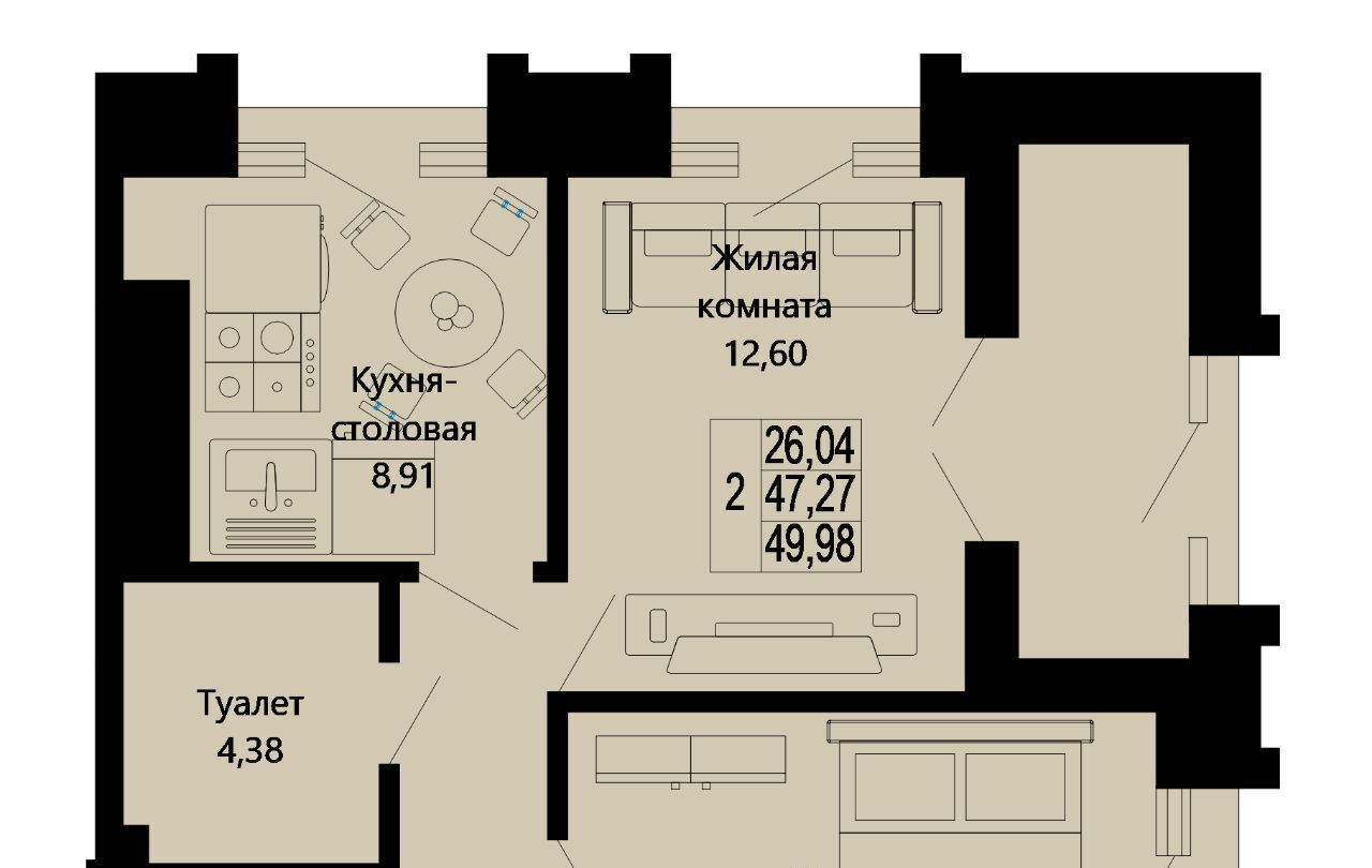 квартира г Калининград р-н Ленинградский ул Героя России Мариенко 8 фото 1