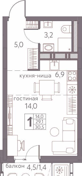 квартира г Пермь р-н Мотовилихинский ул Серебристая 3 фото 1