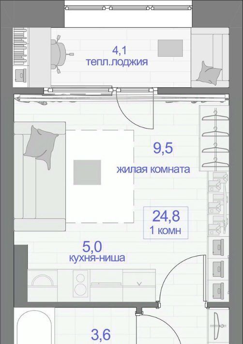 квартира г Красноярск р-н Кировский ул Кутузова 2 фото 1