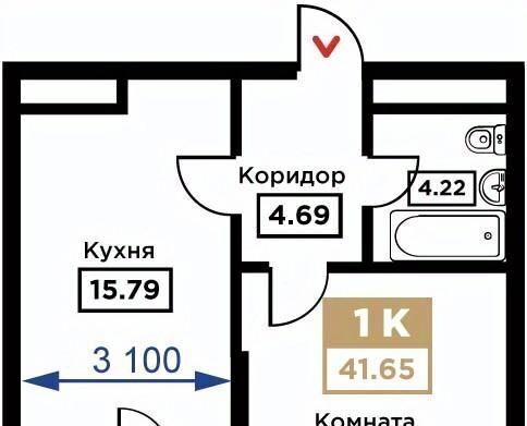 квартира г Краснодар р-н Прикубанский Школьный микрорайон ул Школьная 1 фото 1