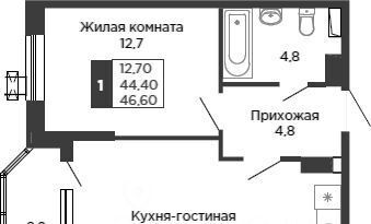 квартира г Краснодар р-н Карасунский ЖК «Сказка Град» фото 1