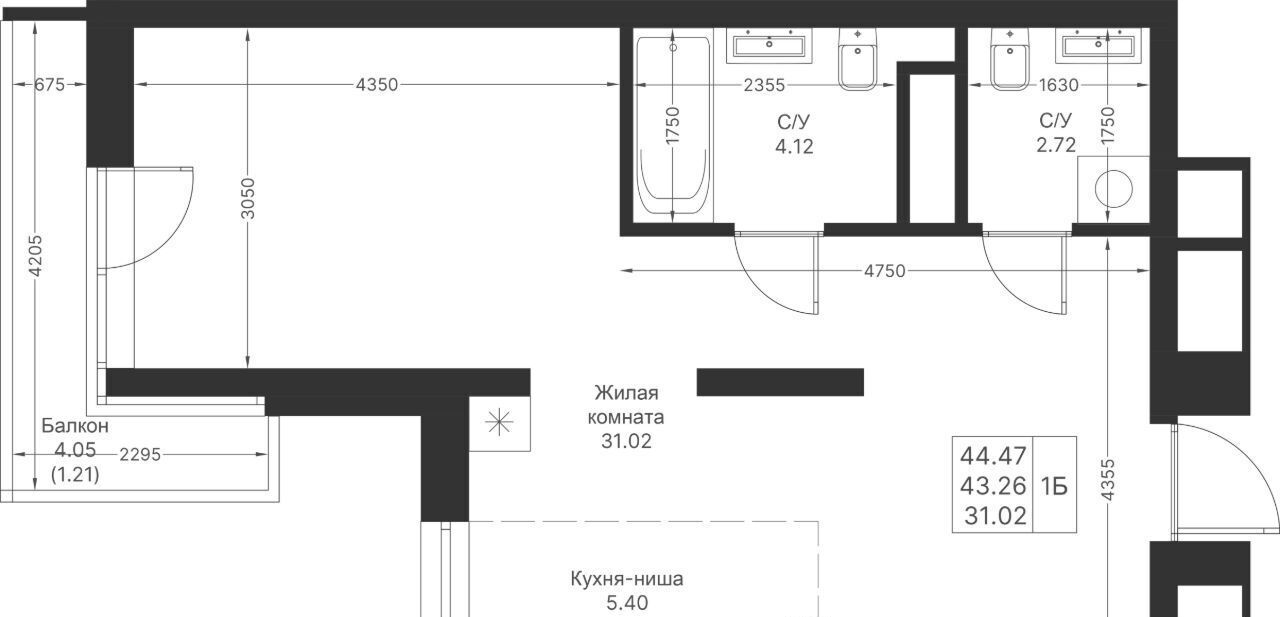 квартира г Казань метро Горки ЖК «Мой ритм» ПК 4 фото 2