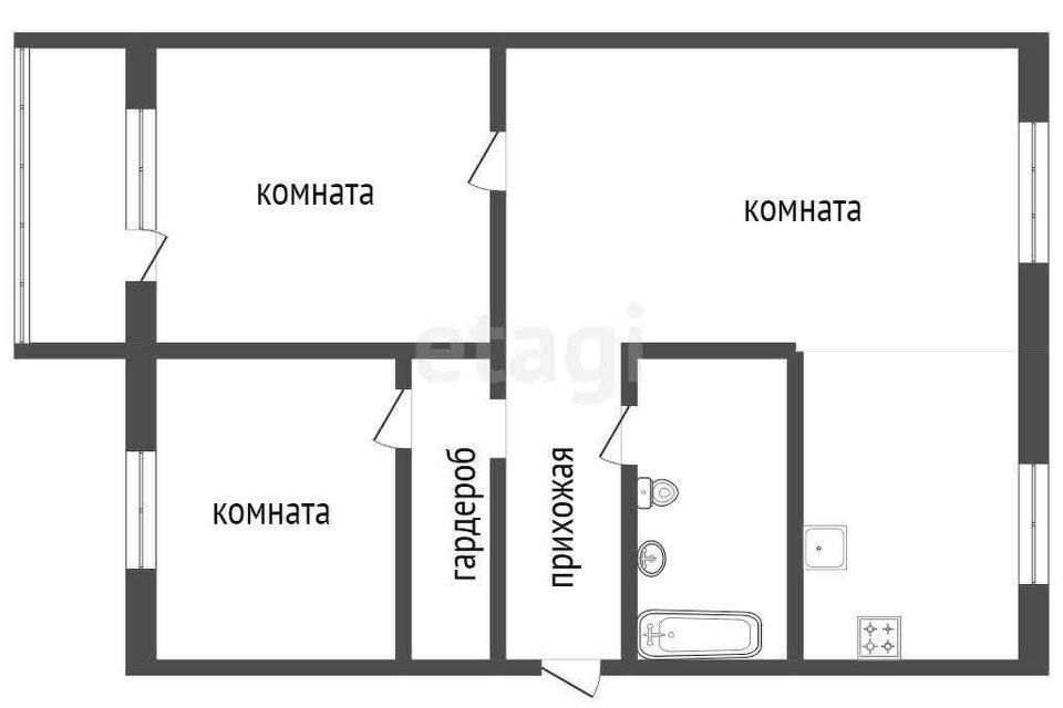 квартира г Красноярск пр-кт Мира 100 городской округ Красноярск фото 2