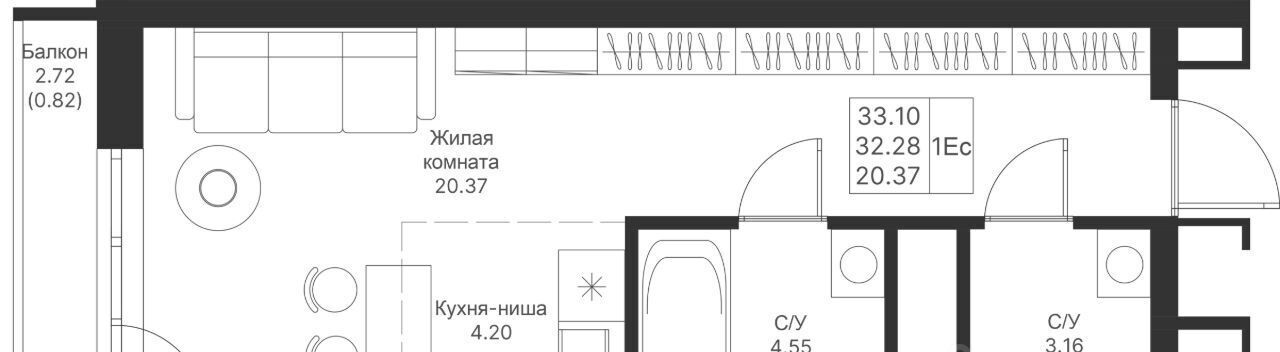 квартира г Казань метро Горки ПК 14, Мой Ритм жилой комплекс фото 1