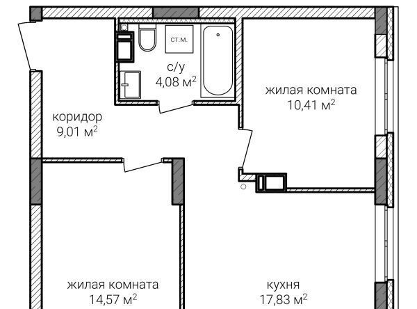 квартира г Нижний Новгород Горьковская ЖК Зенит-2 фото 1