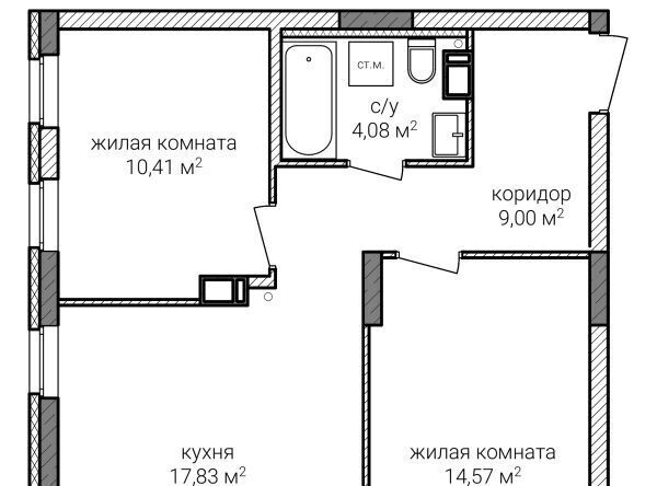 квартира г Нижний Новгород Горьковская ЖК Зенит-2 фото 1