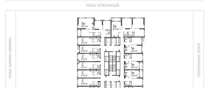 квартира г Екатеринбург Уральская Центральный ЖК «Азина 16» жилрайон фото 2