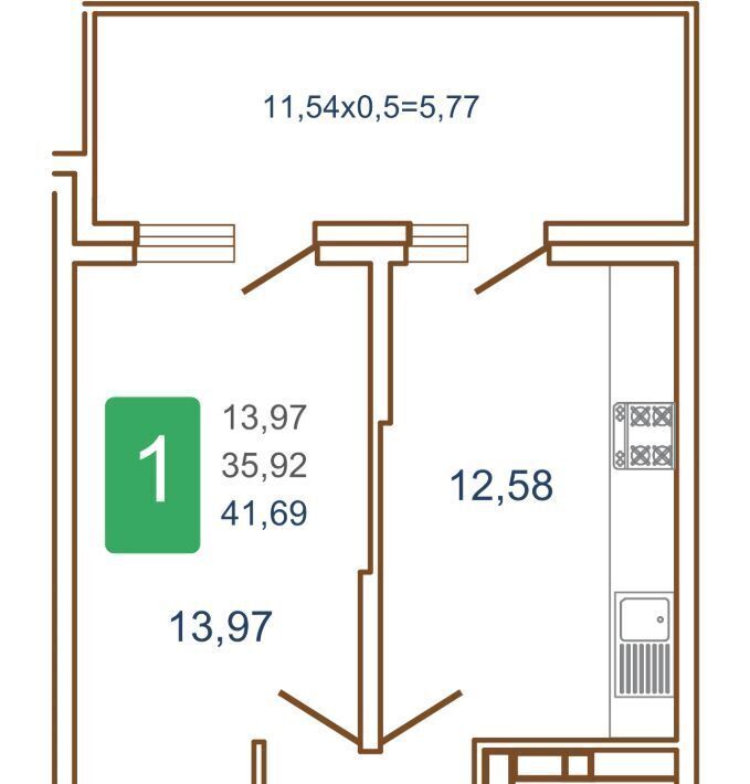 квартира г Краснодар р-н Прикубанский ул им. Кирилла Россинского 3/2к 1 фото 1