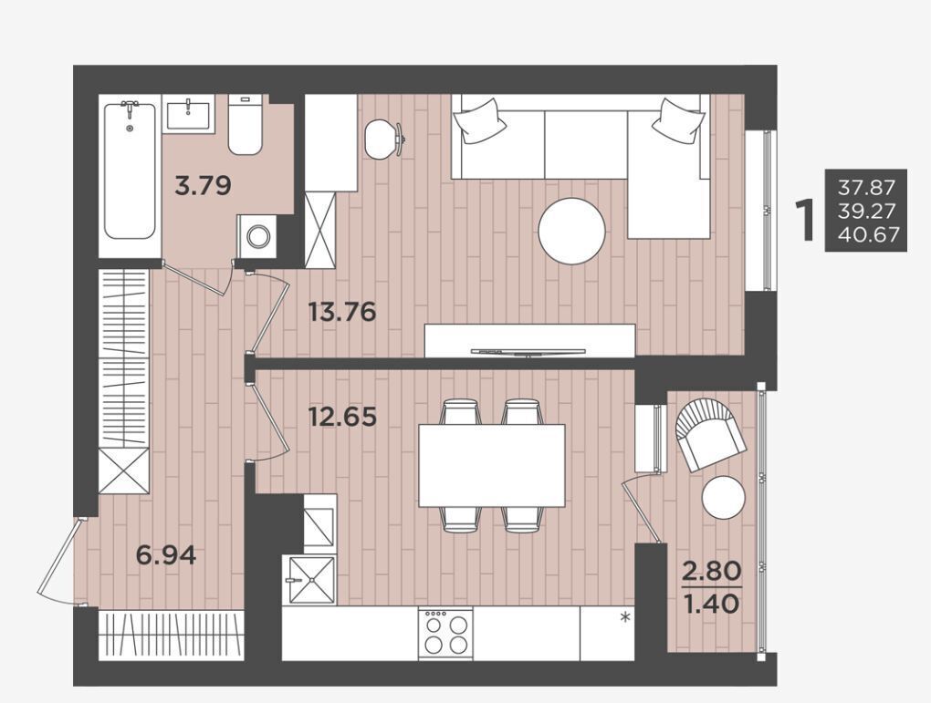 квартира г Калининград р-н Московский ул Интернациональная 14 фото 2