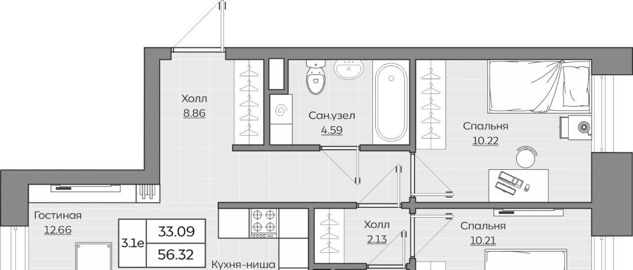 квартира г Казань Дубравная ул Рауиса Гареева фото 1