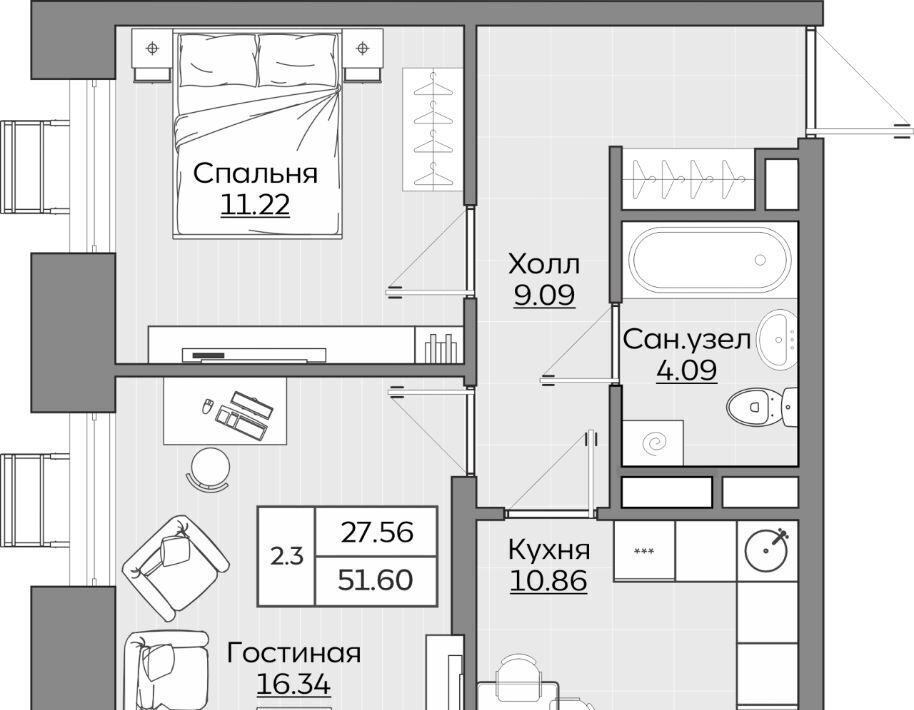квартира г Казань Дубравная ЖК «Батталовский» фото 1