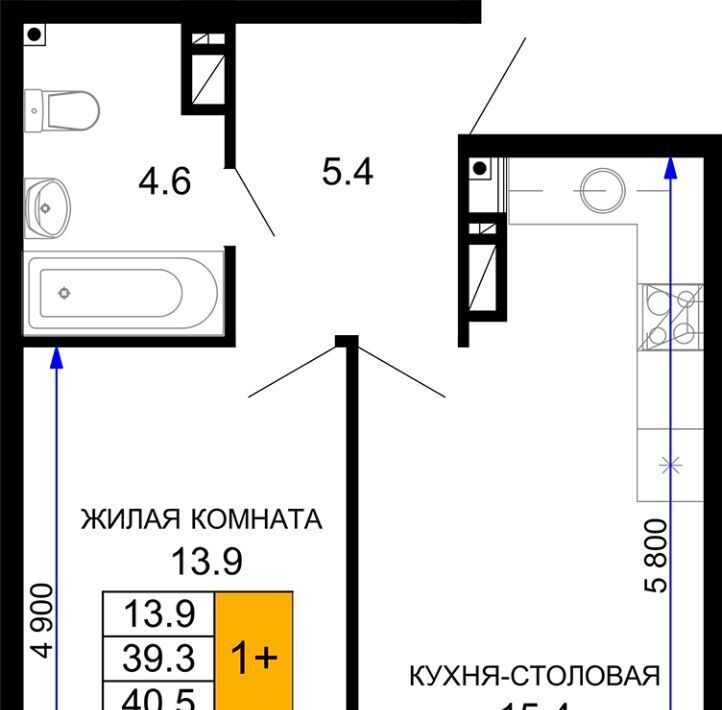 квартира г Краснодар р-н Прикубанский ЖК «Дыхание» фото 1