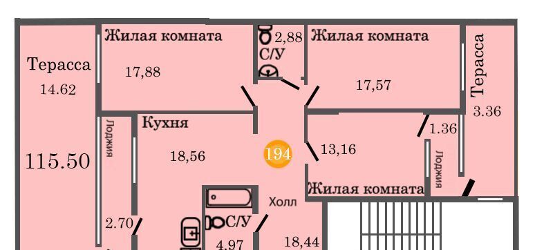 квартира г Калининград р-н Центральный ул Генерал-фельдмаршала Румянцева 7 фото 1