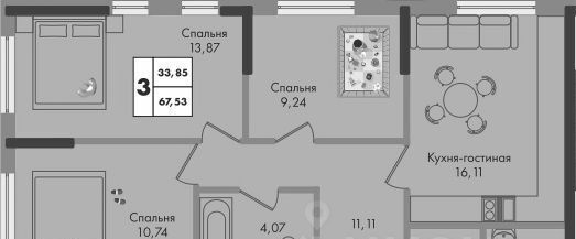 квартира г Краснодар р-н Прикубанский ул им. генерала Брусилова 1/1 5 лит фото 1