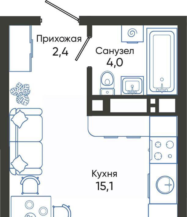 квартира г Новороссийск р-н Центральный ЖК Облака 2 фото 1