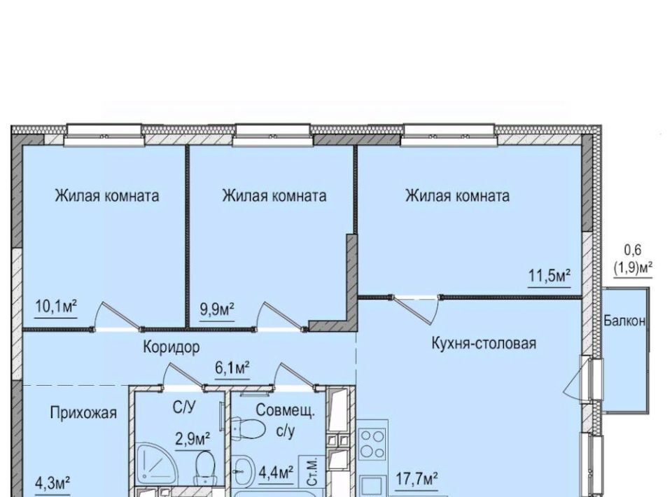 квартира г Ижевск п Живсовхоз р-н Ленинский ул Зеленая 60к/2 фото 1