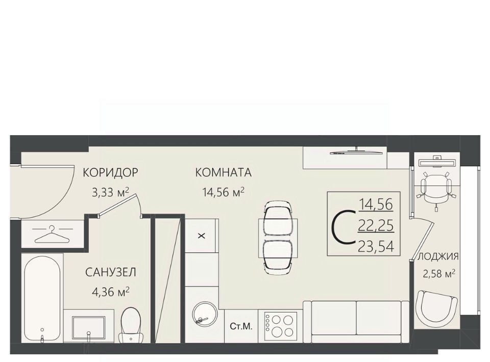 квартира г Волгоград р-н Ворошиловский ул им. Степана Разина 27 фото 1