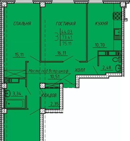 квартира р-н Октябрьский ул Генерала Глазунова 11 фото