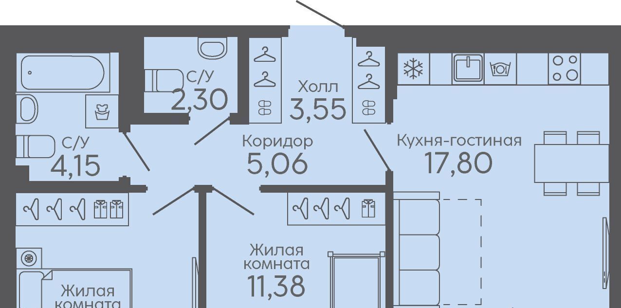 квартира г Екатеринбург микрорайон Новокольцовский Ботаническая Новокольцовский жилой комплекс фото 1