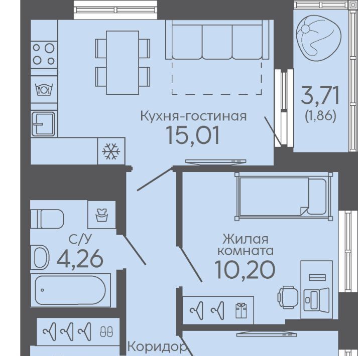 квартира г Екатеринбург микрорайон Новокольцовский Ботаническая Новокольцовский жилой комплекс фото 1