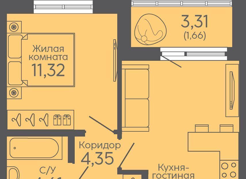квартира г Екатеринбург микрорайон Новокольцовский Ботаническая фото 1