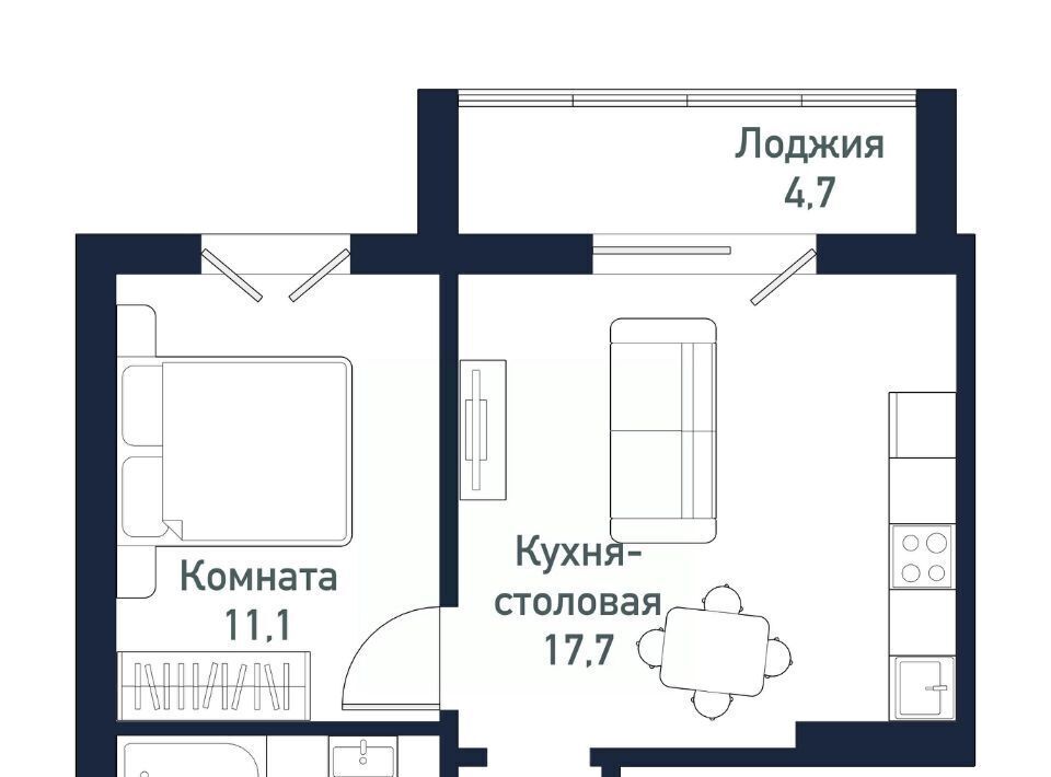 квартира р-н Сосновский п Западный р-н мкр Притяжение Кременкульское с/пос, 7-й кв-л фото 1