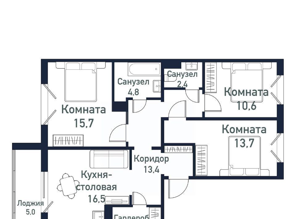 квартира р-н Сосновский п Западный р-н мкр Притяжение Кременкульское с/пос, 7-й кв-л фото 1