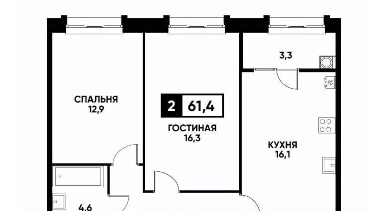 квартира г Ставрополь р-н Промышленный ул Андрея Голуба 14к/1 фото 1