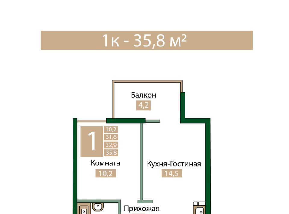 квартира р-н Симферопольский пгт Молодежное фото 1