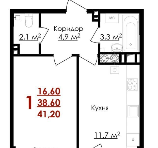 квартира г Белгород Западный ул Губкина 54 фото 4